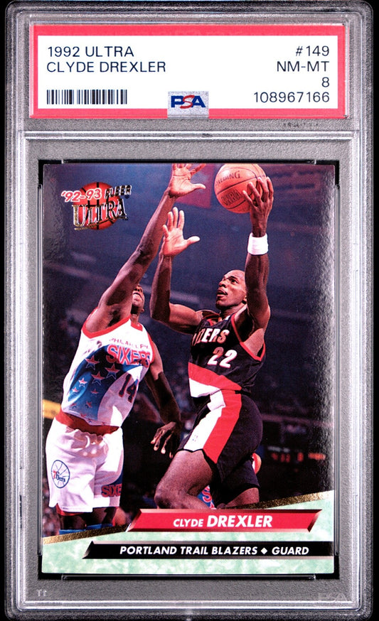 1992 Fleer Ultra - #149 Clyde Drexler PSA 8