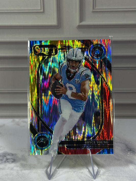 2024 Panini Select - Club Level Bryce Young #213 Red & Yellow Shock Prizm