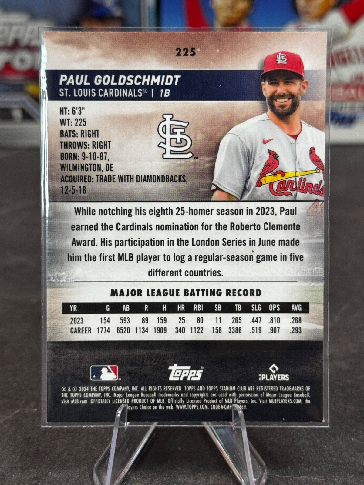 2024 Topps Stadium Club - Paul Goldschmidt #225 Chrome