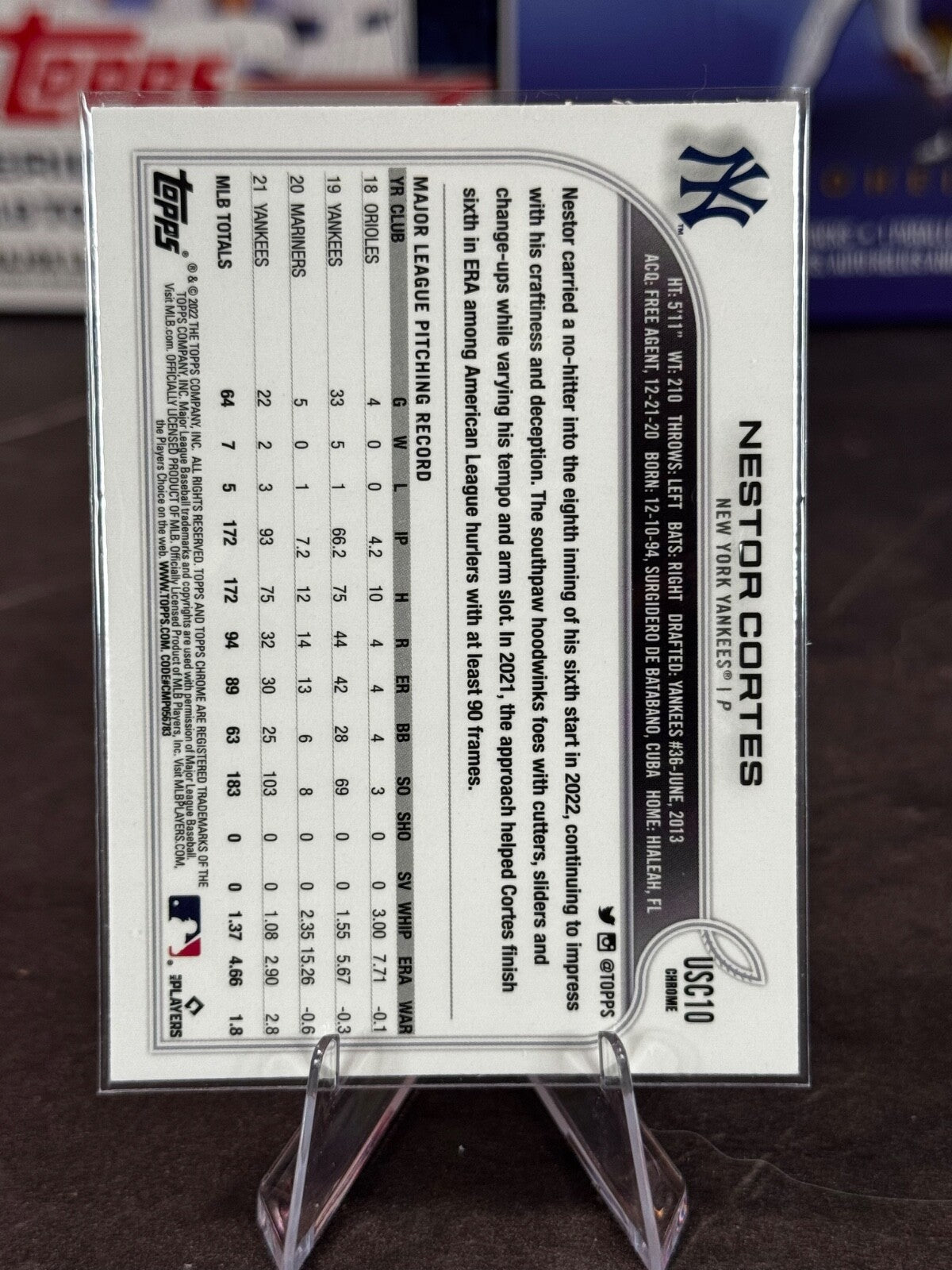 2022 Topps Chrome Update Series - Nestor Cortes #USC10 Purple Refractor