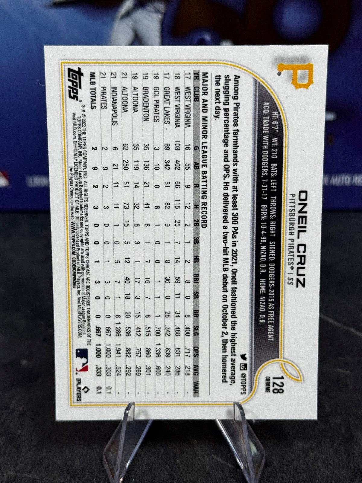 2022 Topps Chrome - Oneil Cruz Rookie #128 (RC)