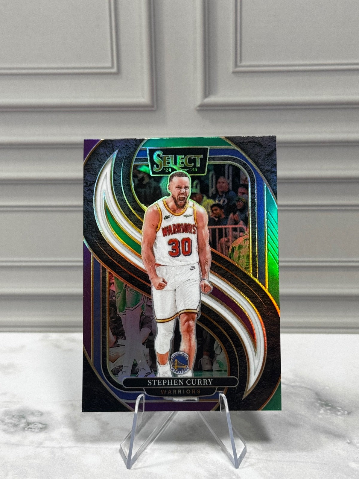 2024-25 Panini Select - Premier Level Stephen Curry #143 Green Whit Purple Prizm