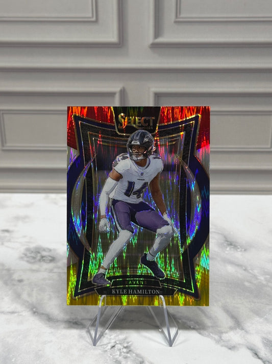 2024 Panini Select - Concourse Kyle Hamilton #78 Red & Yellow Shock Prizm