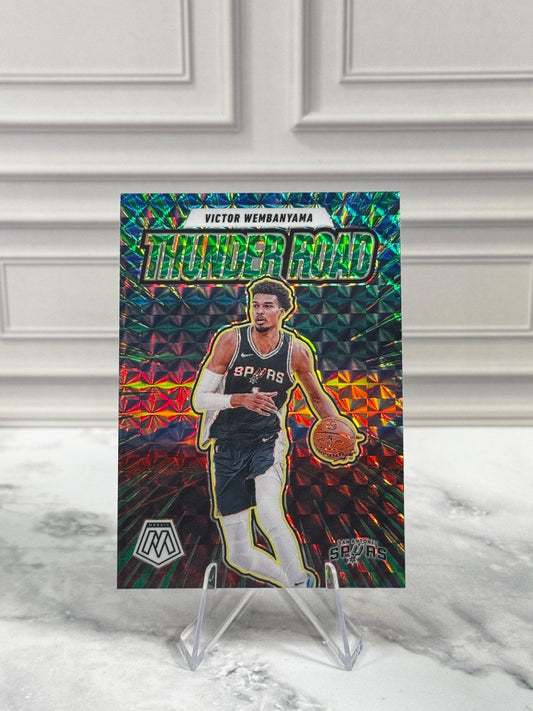 2024-25 Panini - Thunder Road Victor Wembanyama Green Reactive Prizm #8