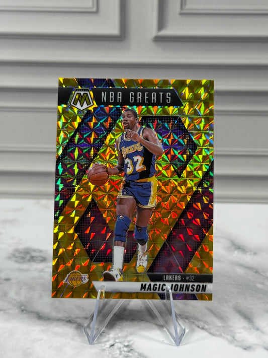 2024-25 Panini Mosaic - NBA Greats Magic Johnson #296 Reactive Yellow Prizm