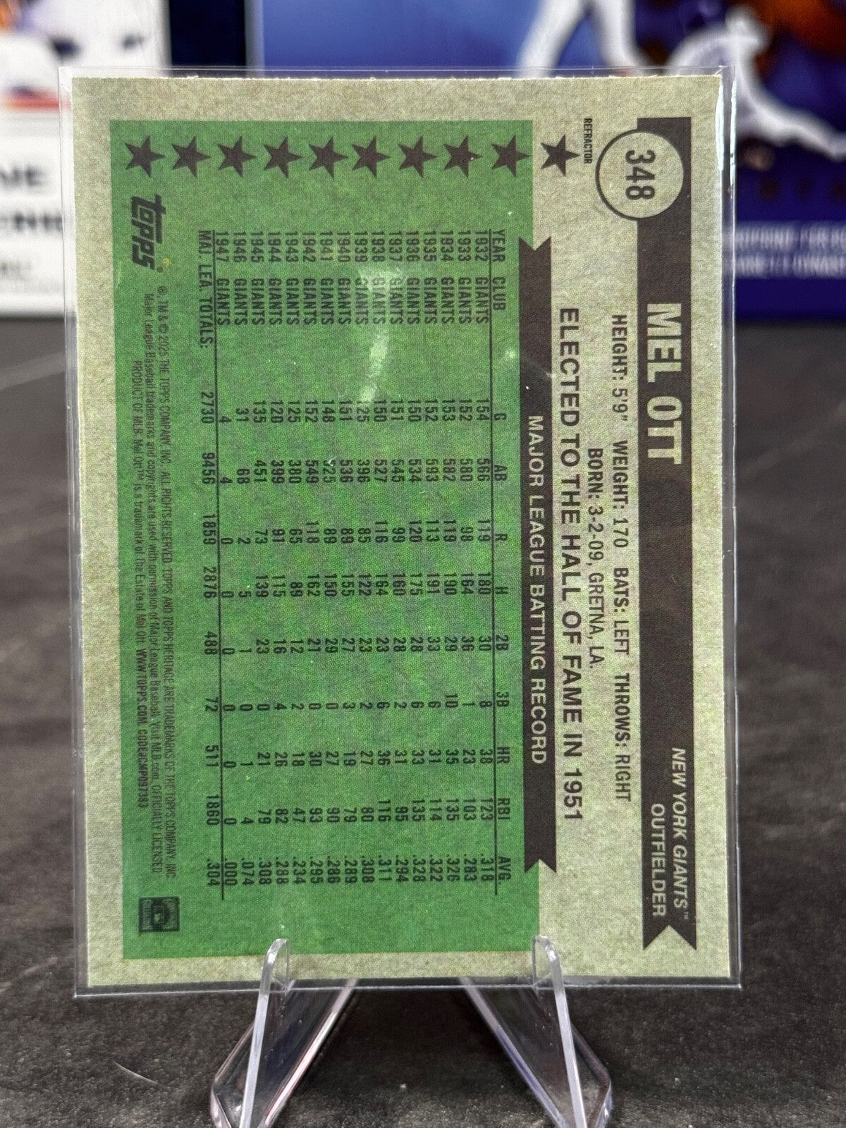 2025 Topps Heritage - Mel Ott Chrome #348