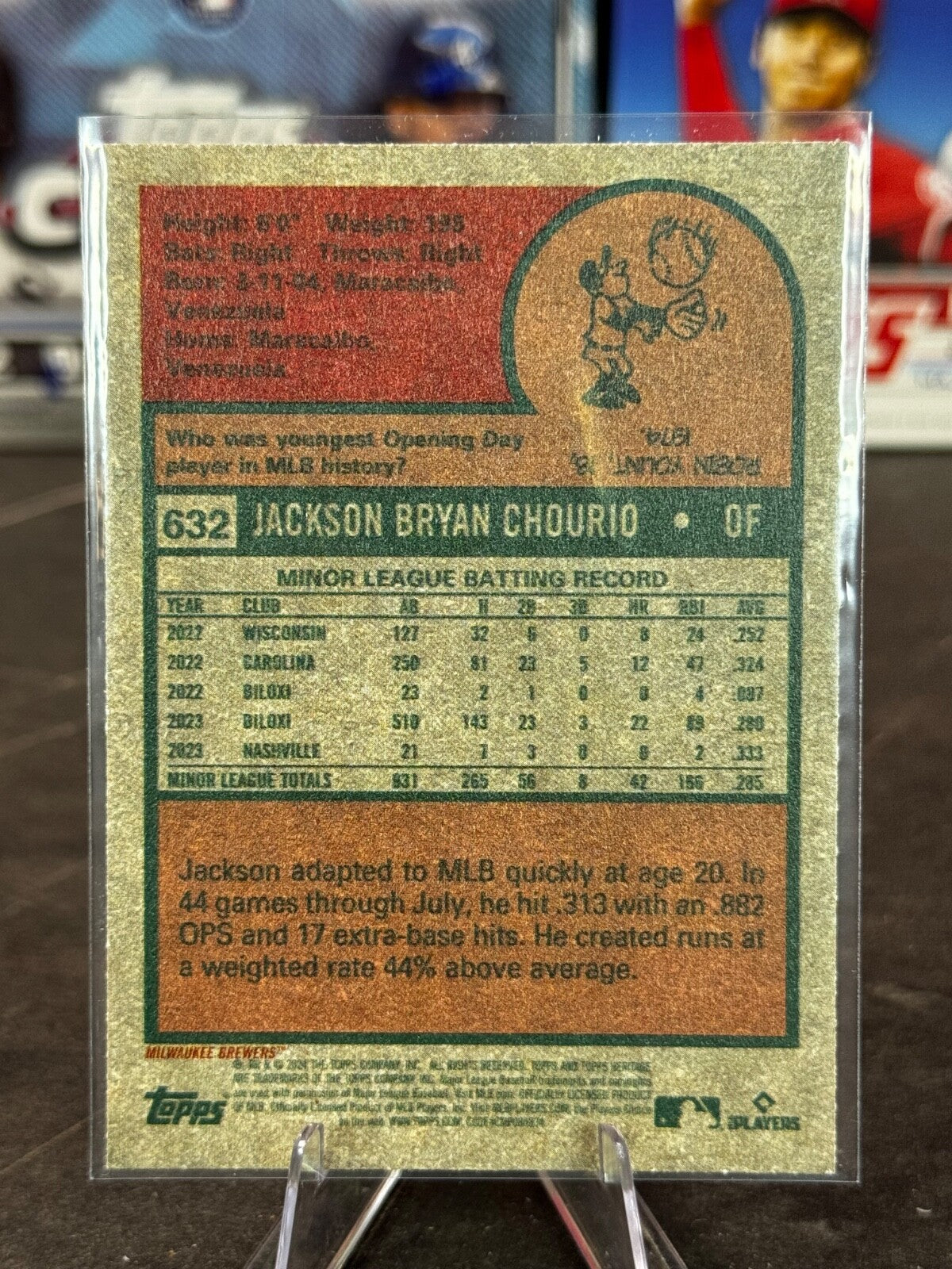 2024 Topps Heritage High Number - Jackson Chourio #632 (RC)