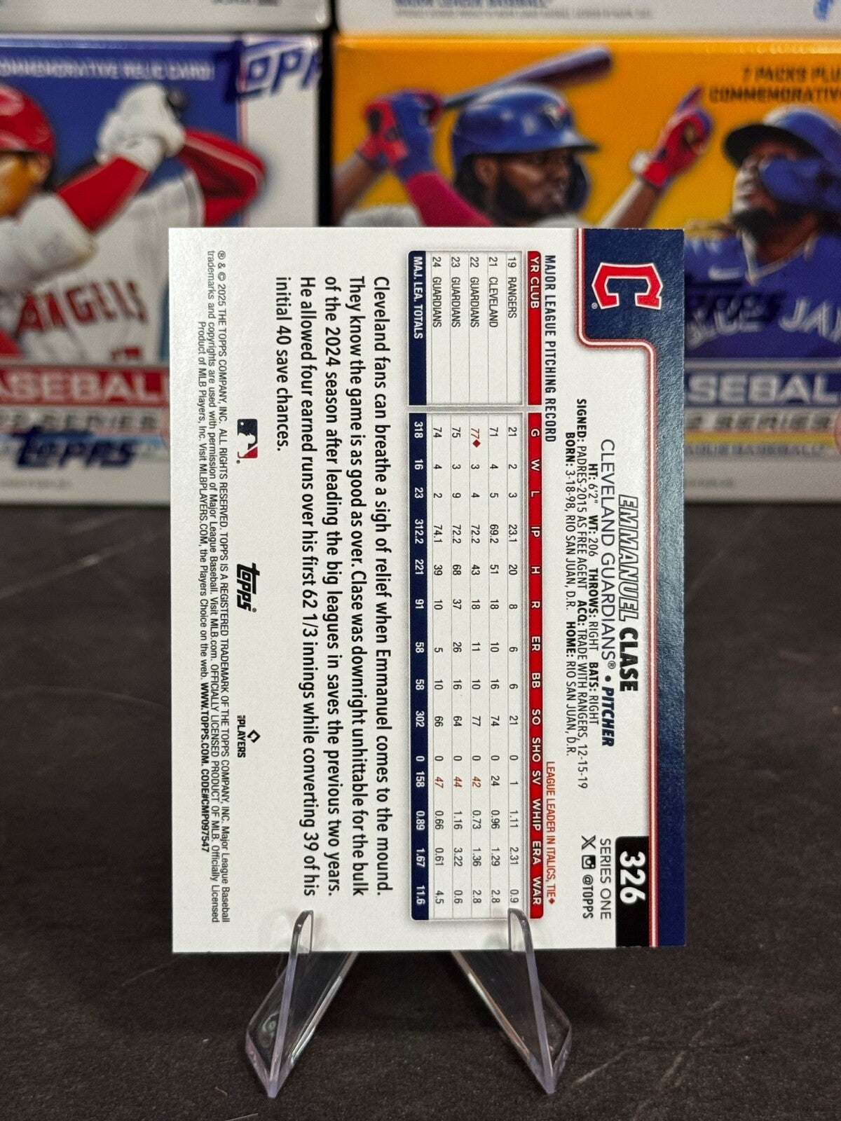 2025 Topps Series 1 - Emmanuel Clase #326 Holofoil