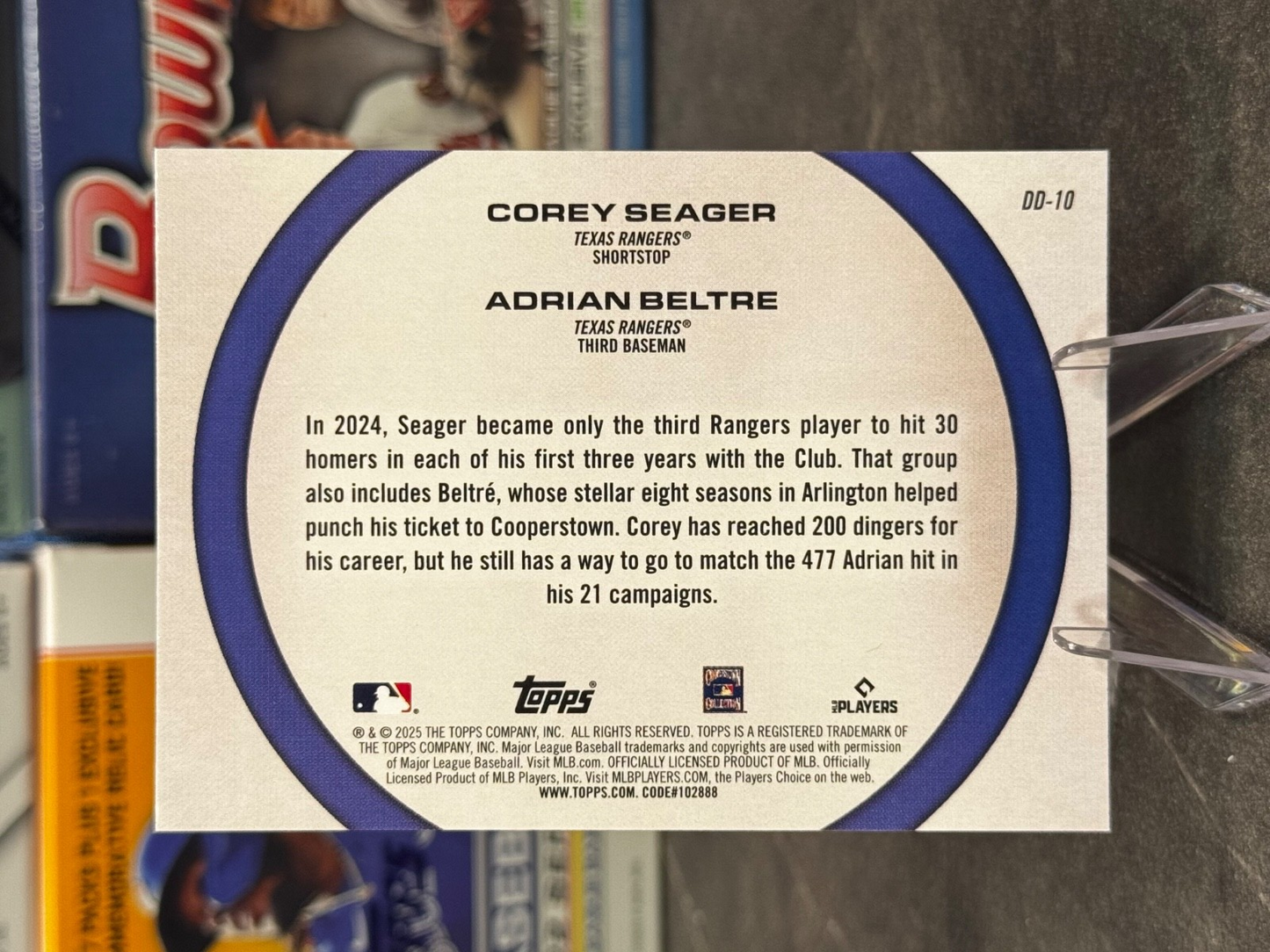 2025 Topps Series 2 - #DD-10 Dynamic Duos Corey Seager/Adrian Beltre RANGERS