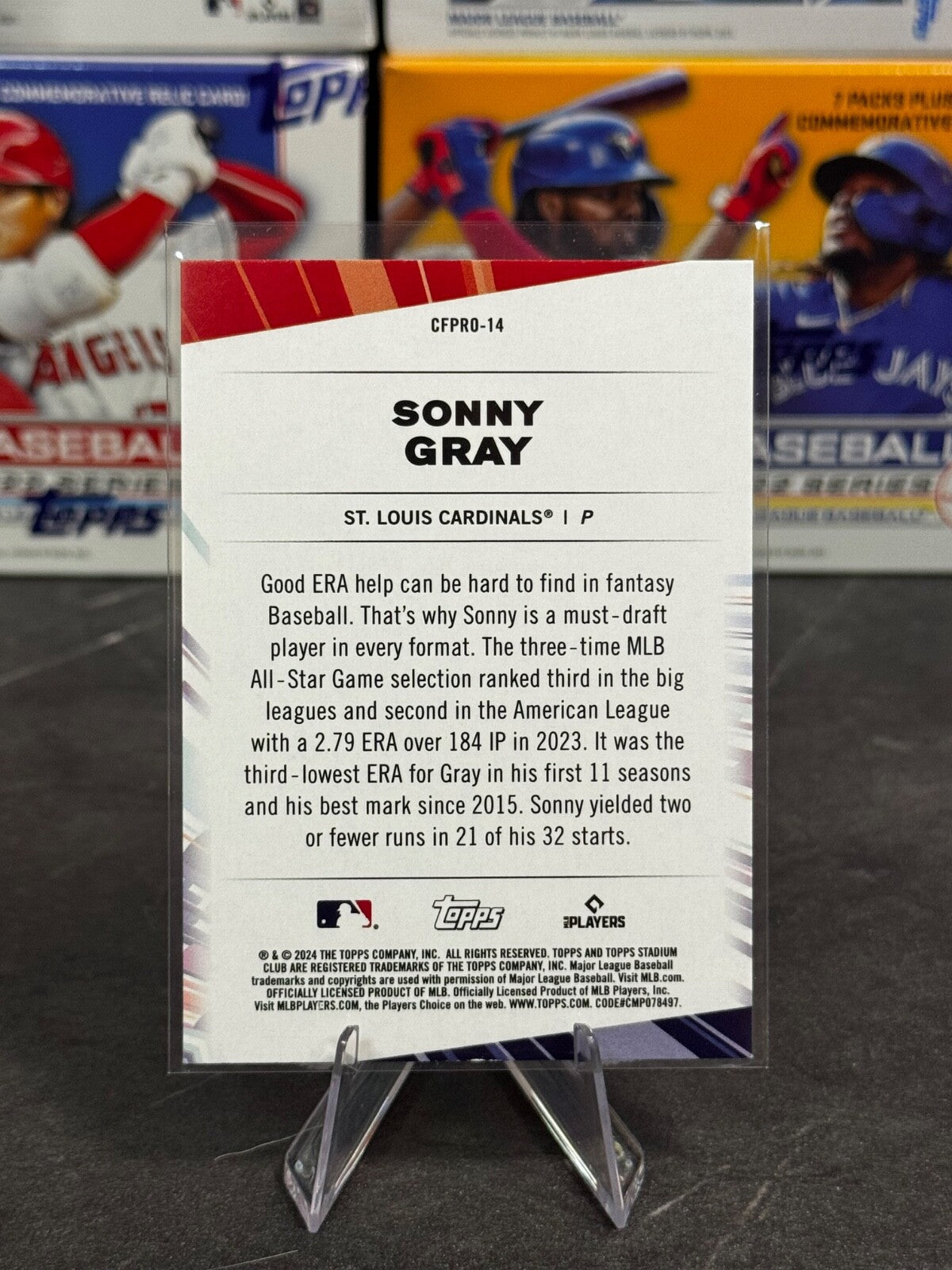 2024 Topps Stadium Club - Chief Fantasy Professionals Sonny Gray #CFPRO-14