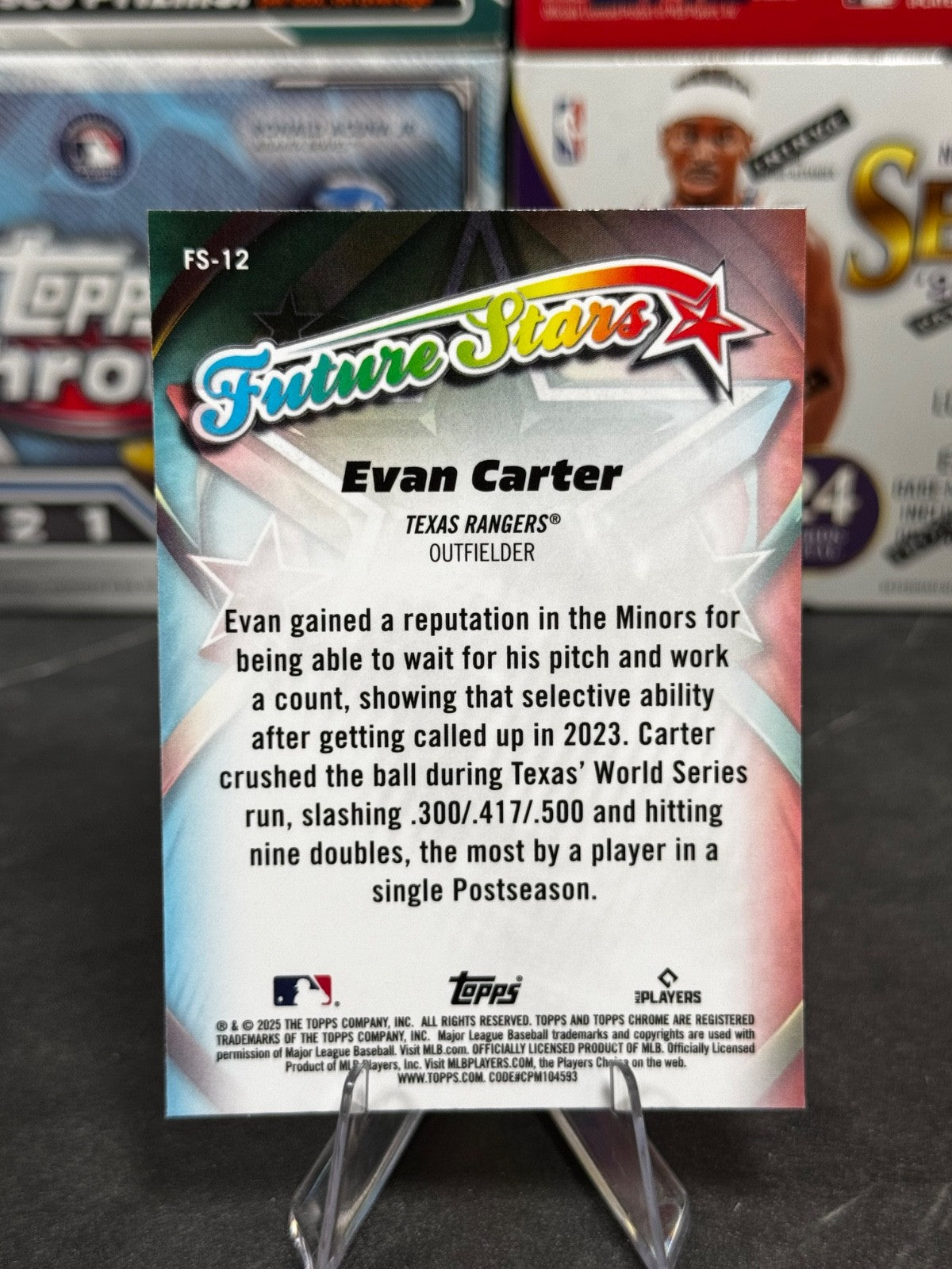 2025 Topps Chrome - #FS-12 Evan Carter Future Stars