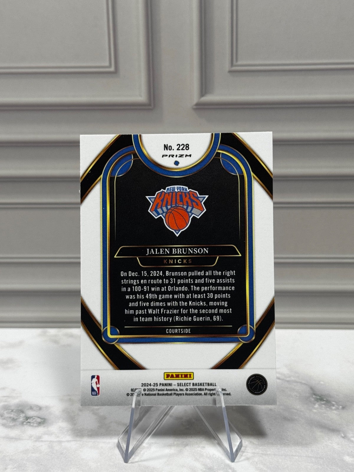 2024-25 Panini Select - Courtside Jalen Brunson #220 Orange Flash Prizm