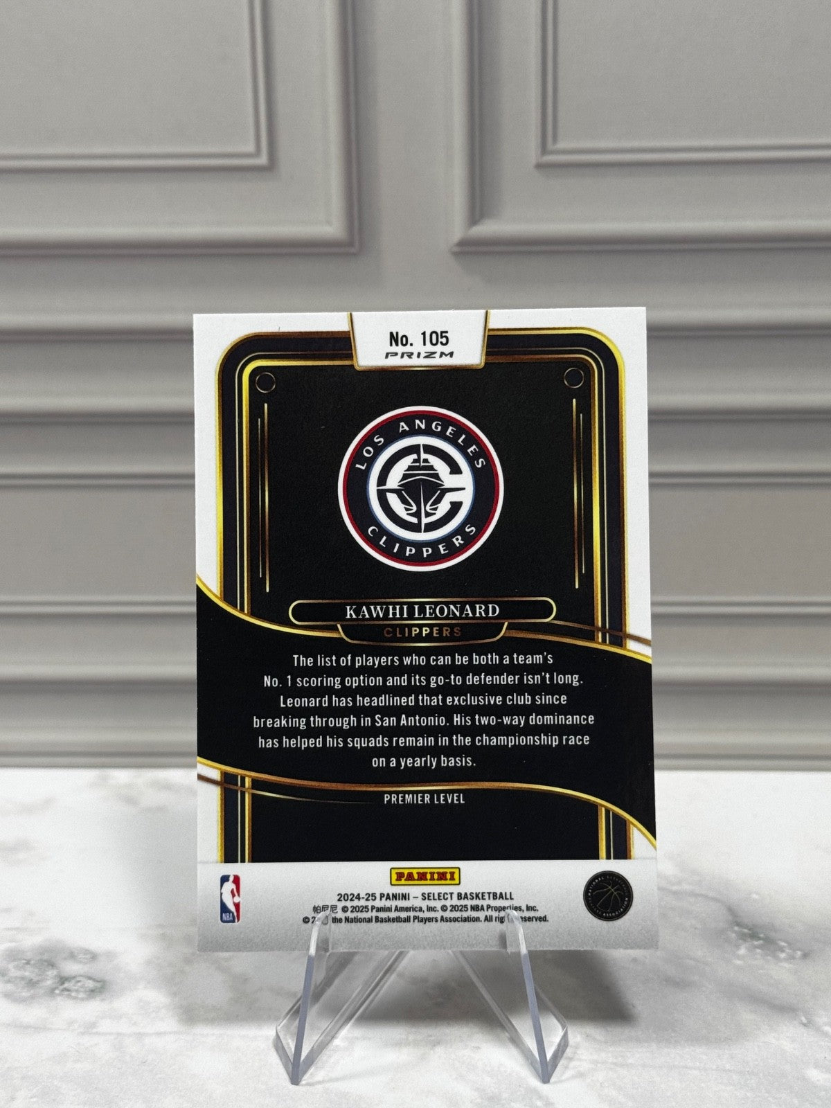 2024-25 Panini Select - Premiere Kawhi Leonard #105 Orange Flash Prizm
