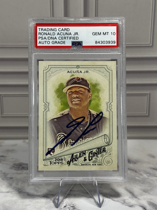 2018 Topps Allen and Ginter Rookie #207 Ronald Acuna Jr. PSA 10 Auto Grade