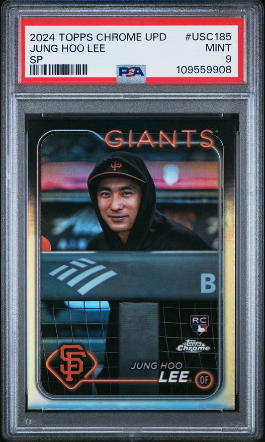 2024 TOPPS CHROME UPDATE SP #USC185 JUNG HOO LEE ROOKIE RC PSA 9