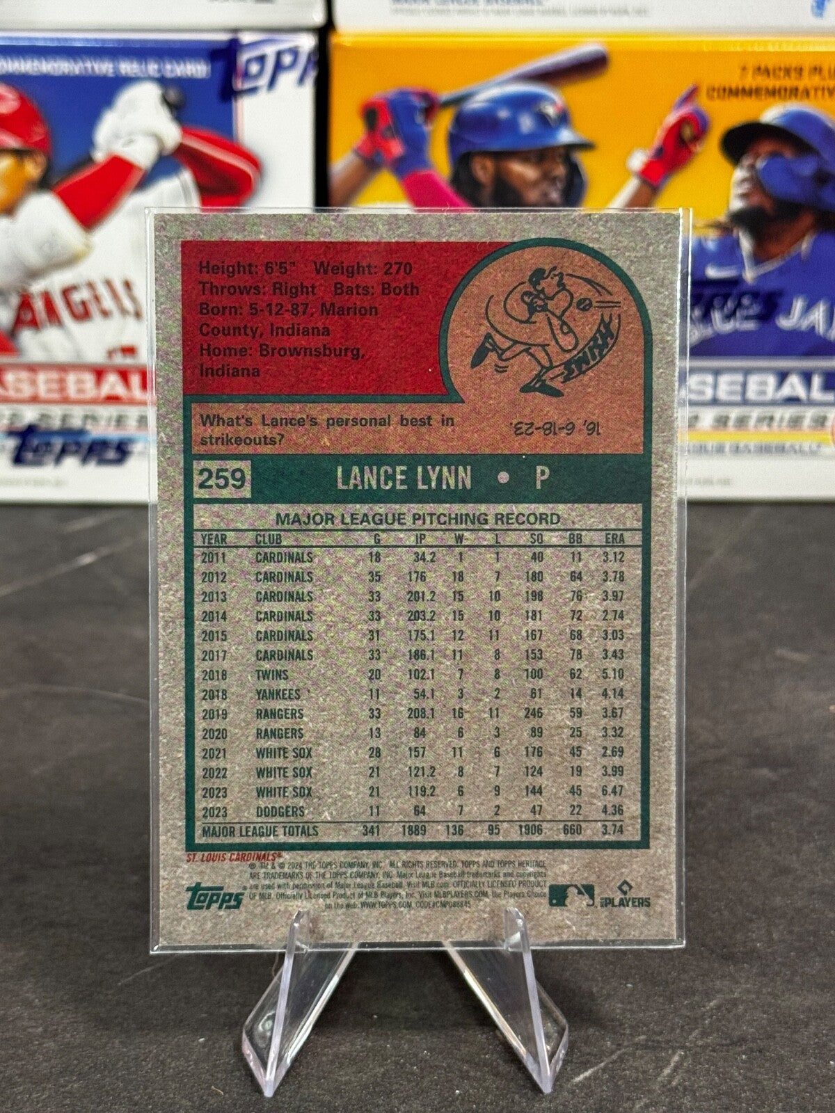 2024 Topps Heritage - Lance Lynn #259