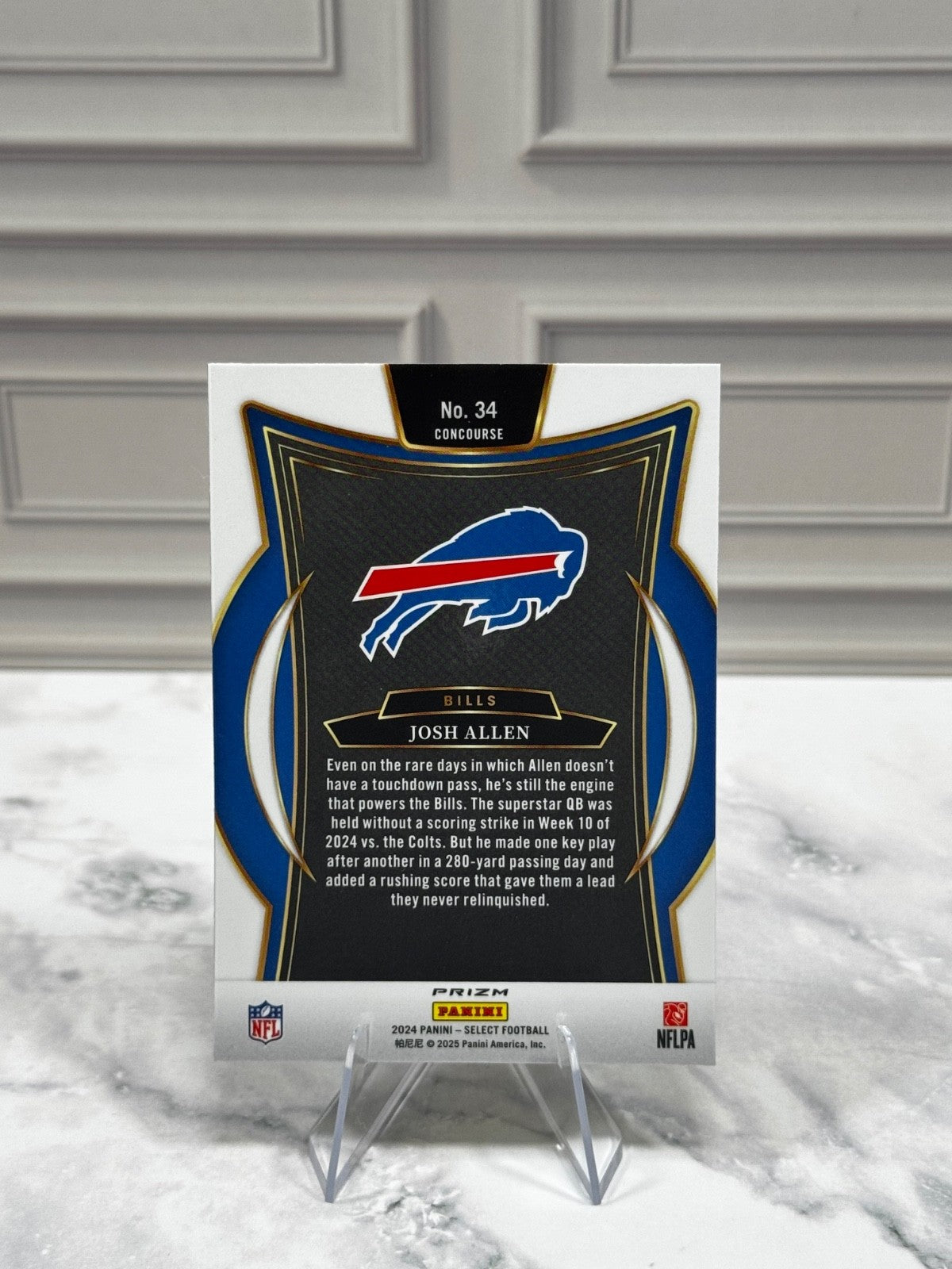 2024 Panini Select - Concourse Josh Allen #34 Red & Yellow Shock Prizm