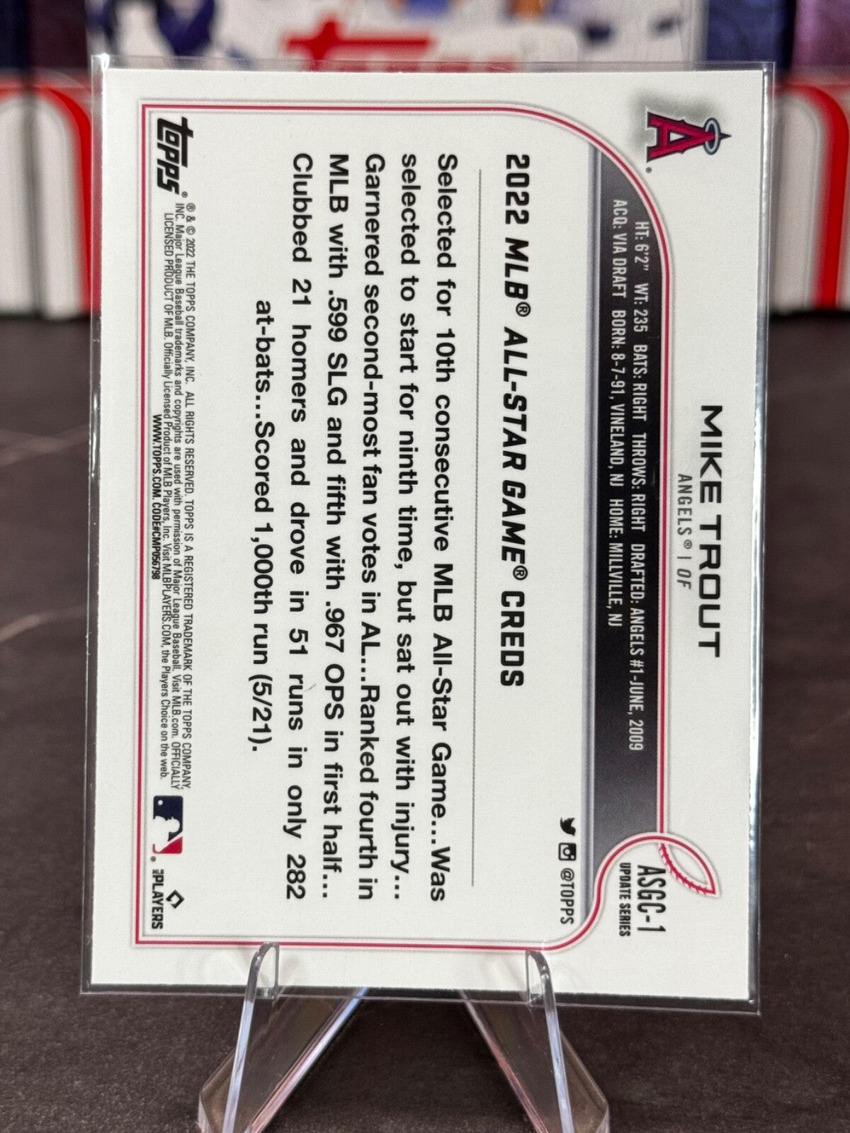 2022 Topps Chrome Update Series - 2022 All-Star Game Mike Trout #ASGC-1