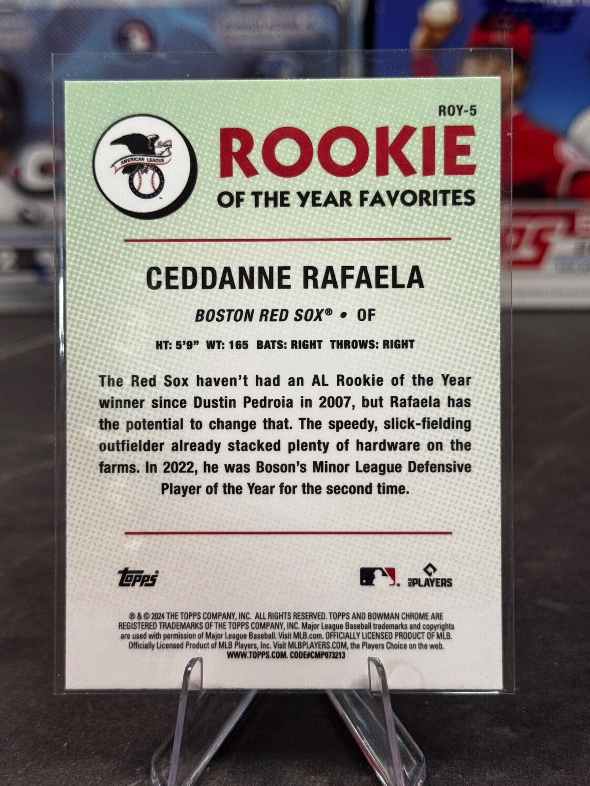 2024 Bowman - Rookie of the Year Favorites Ceddanne Rafaela #ROY-5 (RC)
