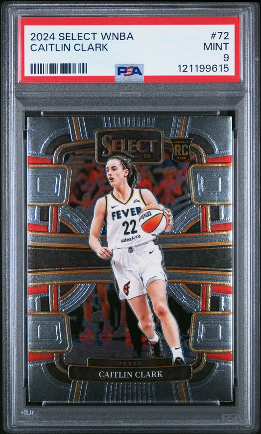 2024 PANINI SELECT WNBA #72 CAITLIN CLARK ROOKIE (RC) PSA 9