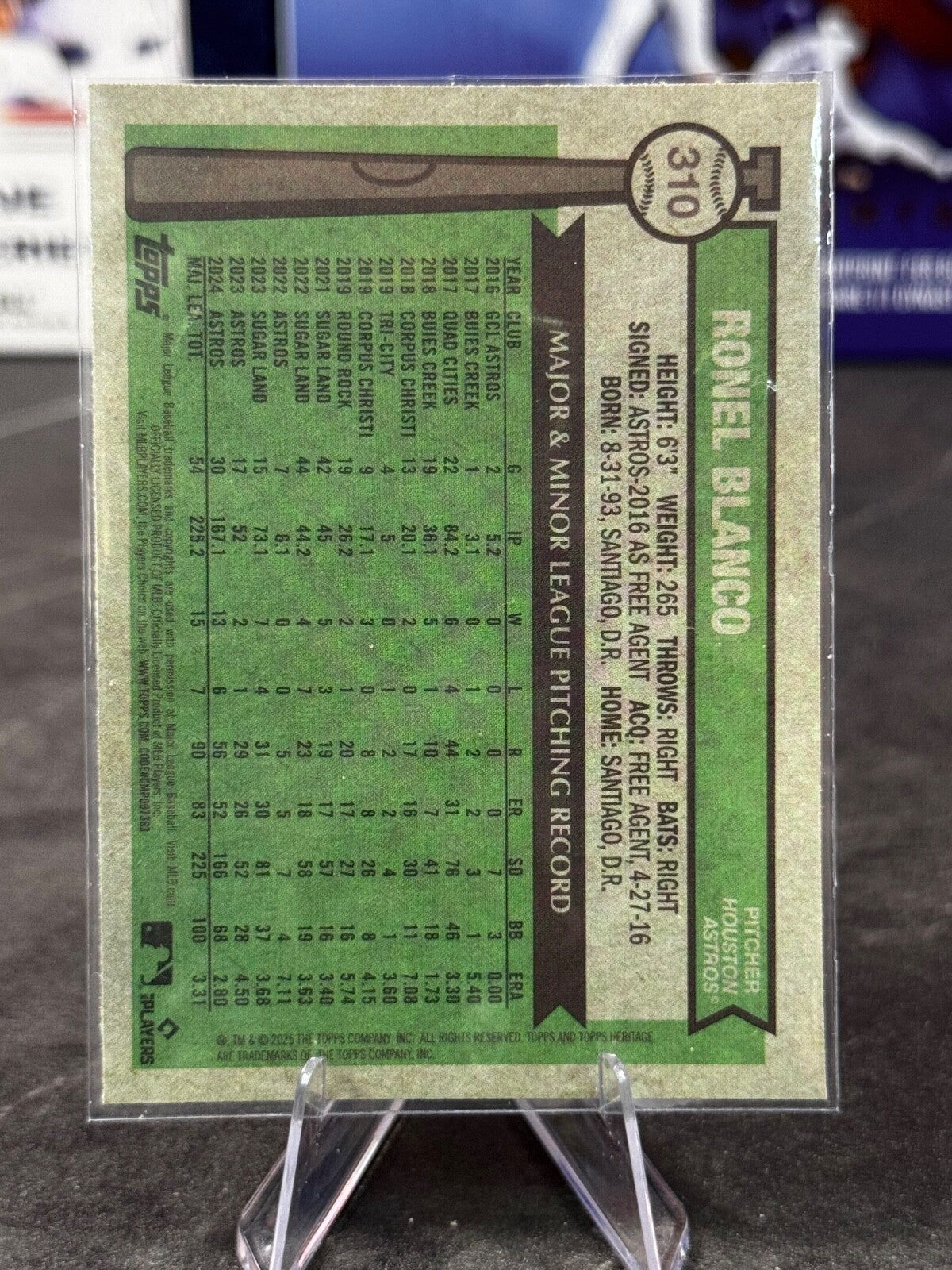 2025 Topps Heritage - Ronel Blanco #310 Blue Sparkle