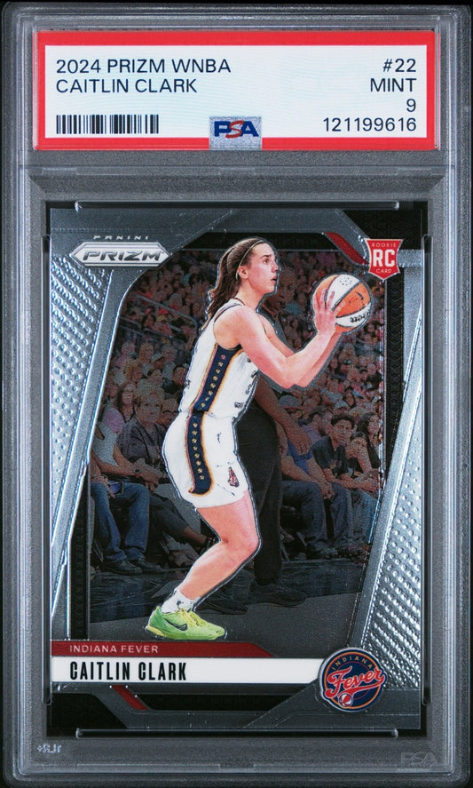2024 PANINI PRIZM WNBA #22 CAITLIN CLARK ROOKIE RC PSA 9