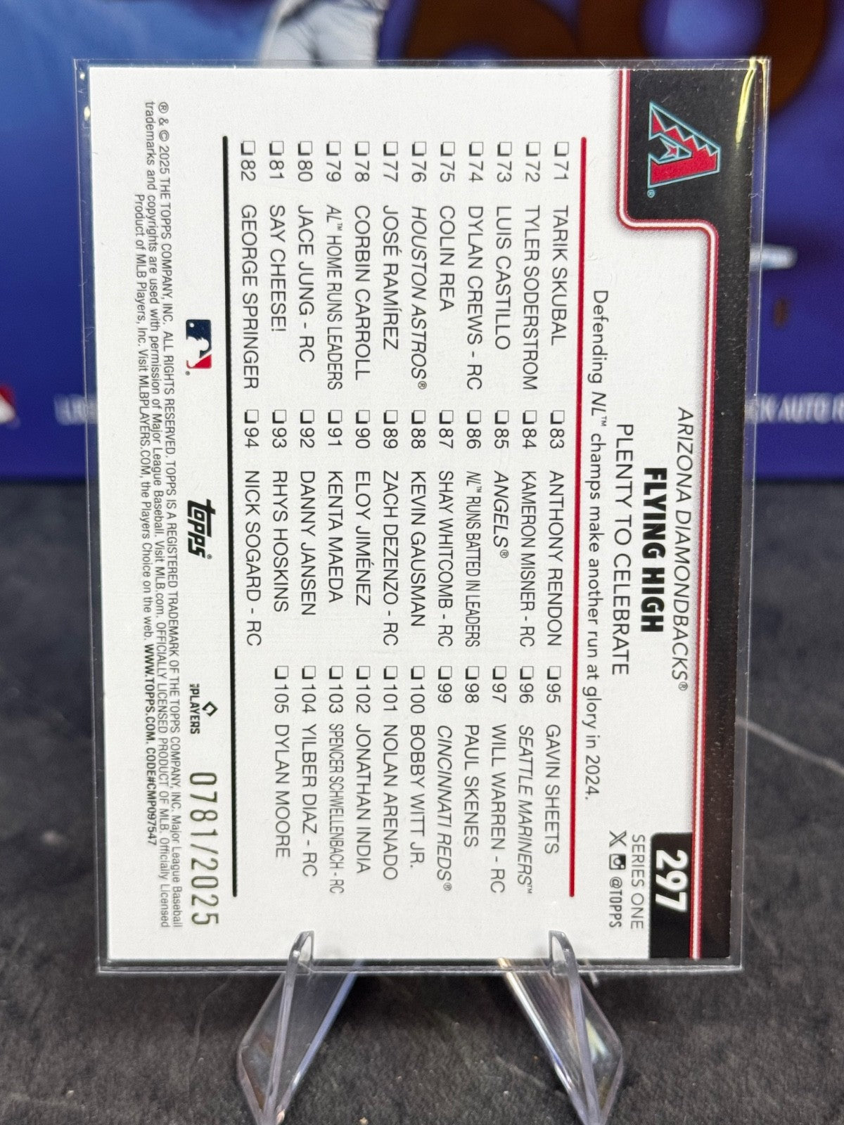 2025 Topps Series 1 - Corbin Carroll, Thomas, Gurriel Jr. #297 Gold /2025