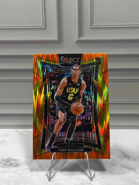 2024-25 Panini Select - Concourse Cody Williams #71 Orange Flash Prizm (RC)