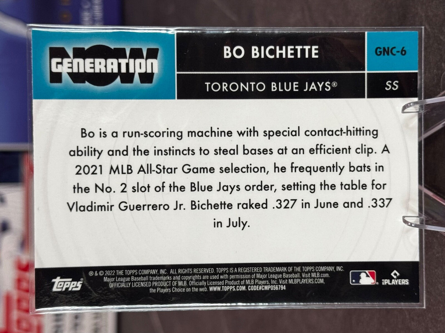 2022 Topps Chrome Update Series - Generation Now Chrome Bo Bichette #GNC-6