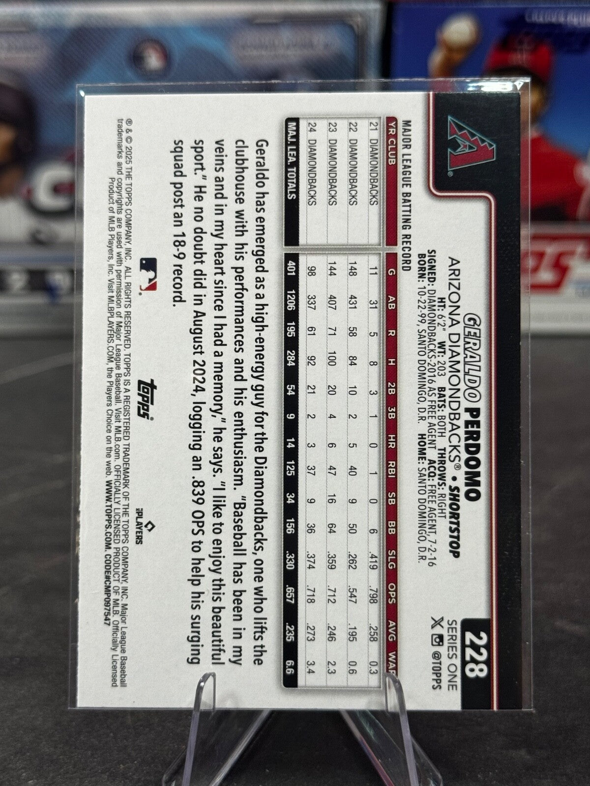 2025 Topps Series 1 - Geraldo Perdomo #228 Sandglitter