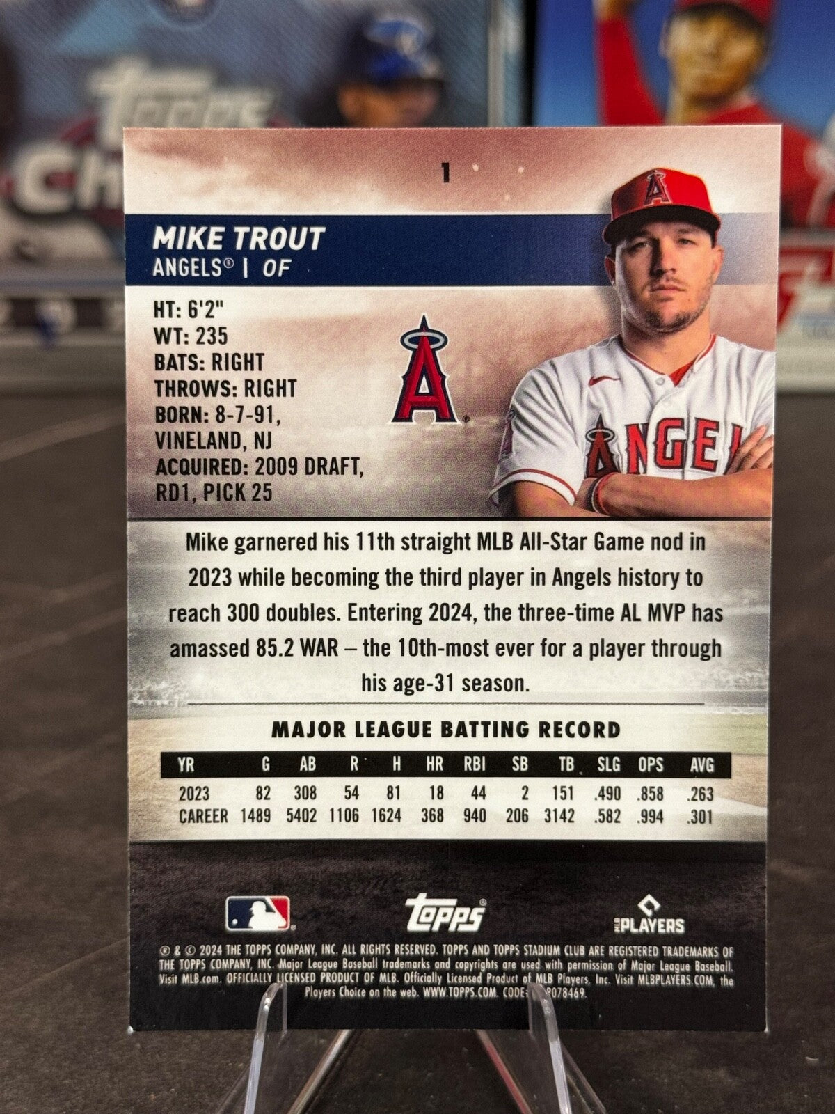 2024 Topps Stadium Club - Mike Trout #1 Chrome