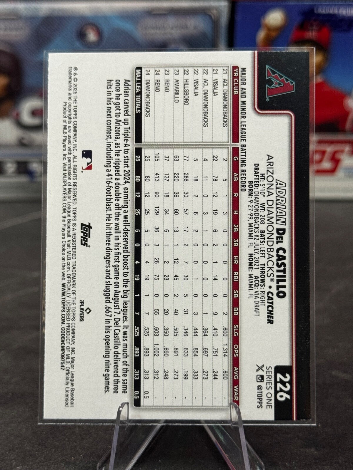 2025 Topps Series 1 - Adrian Del Castillo #226 Sandglitter (RC)