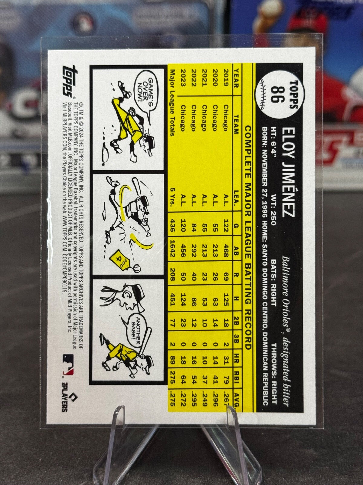 2024 Topps Archives - 1961 Topps Eloy Jimenez #86 Yellow Foilboard