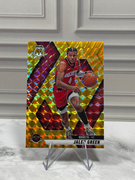 2024-25 Panini Mosaic - Jalen Green #193 Reactive Yellow Mosaic Prizm