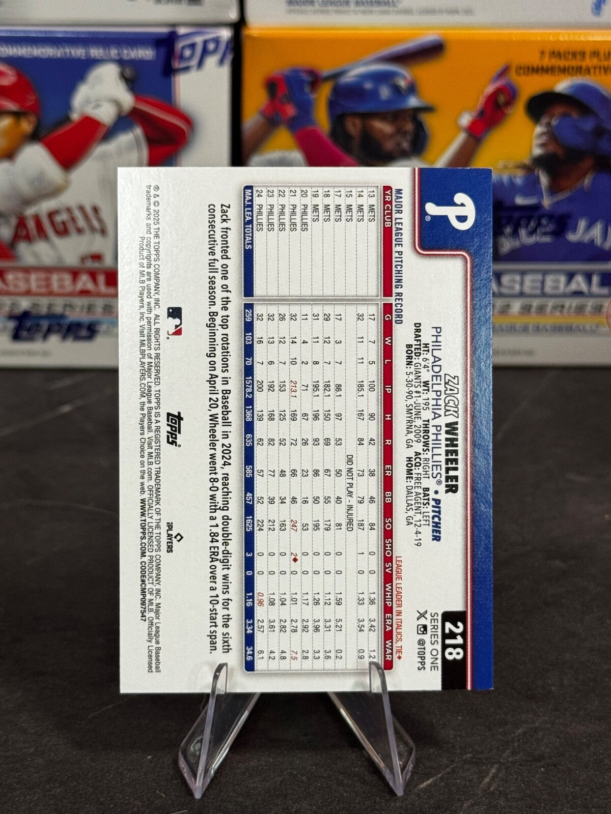 2025 Topps Series 1 - Zack Wheeler #218 Confetti Sparkle