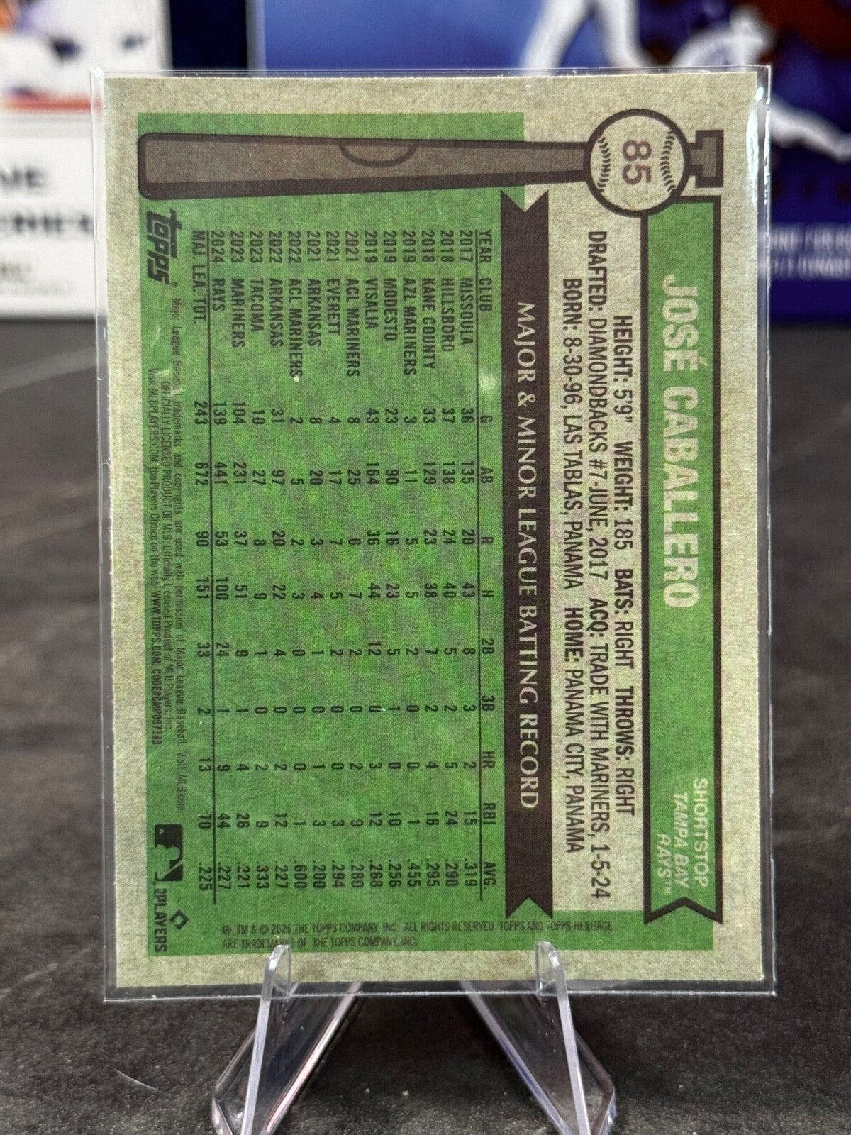 2025 Topps Heritage -  Jose Caballero Blue Sparkle #85