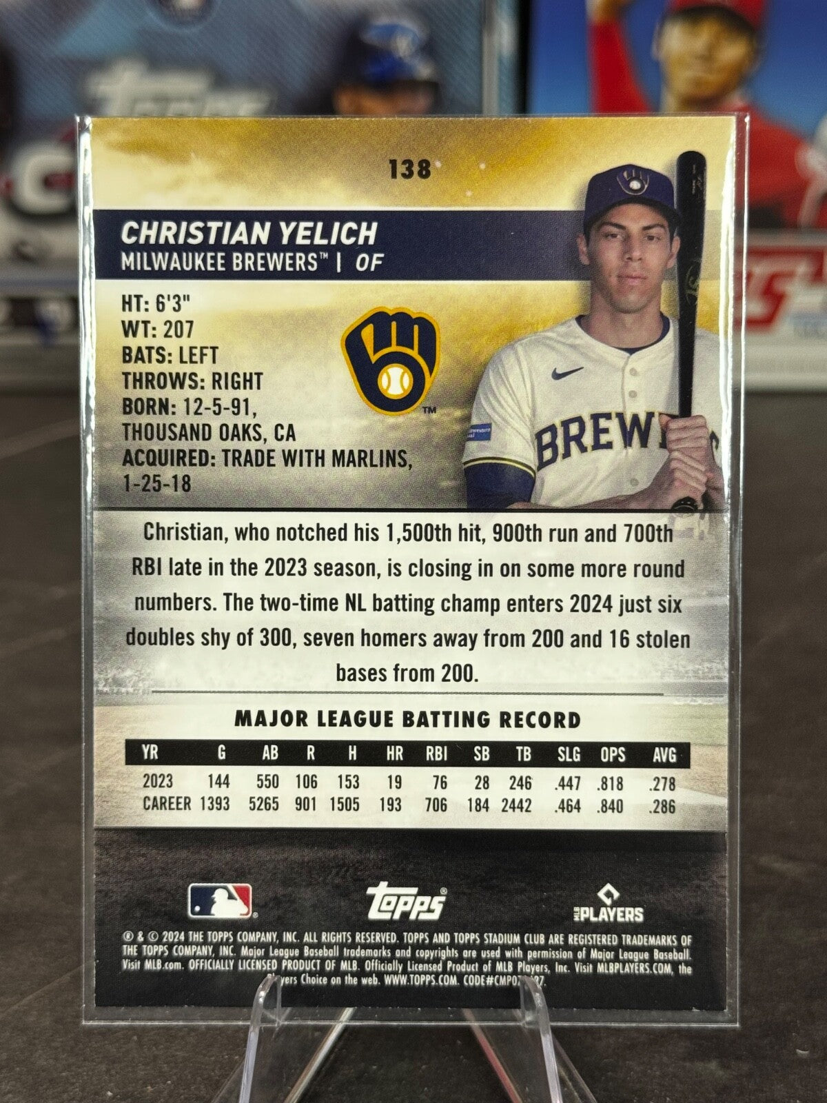 2024 Topps Stadium Club - Christian Yelich #138