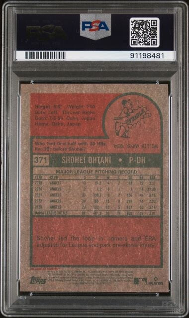 2024 Topps Heritage - Shohei Ohtani Chrome-Purple Refractor #371 PSA 10 Gem Mint