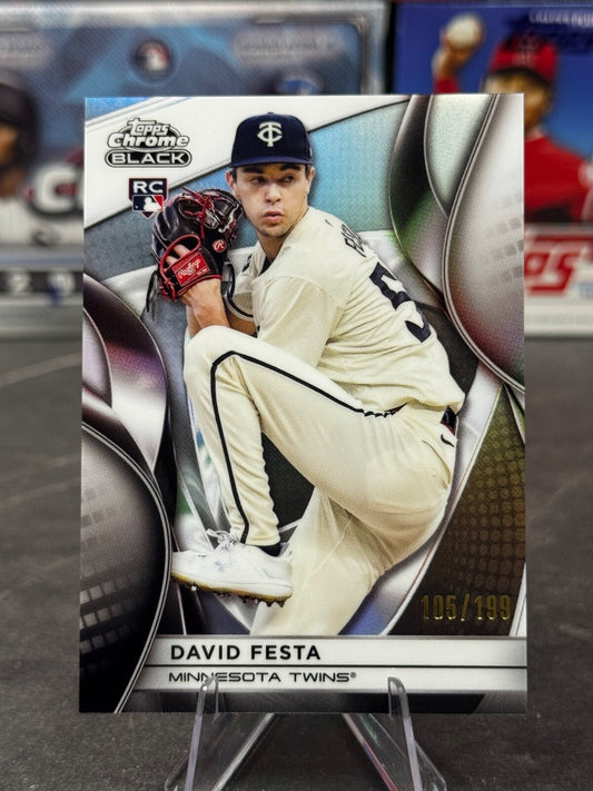 2025 Topps Chrome Black - #121 David Fiesta Refractor  /199