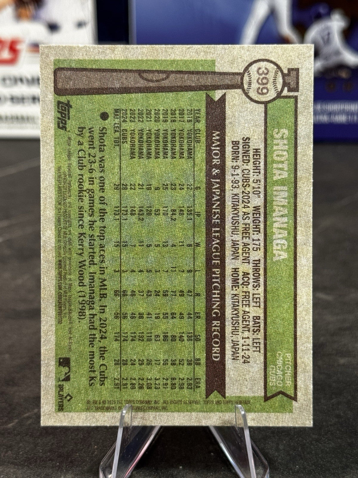 2025 Topps Heritage Baseball #399 Shota Imanaga, Chicago Cubs