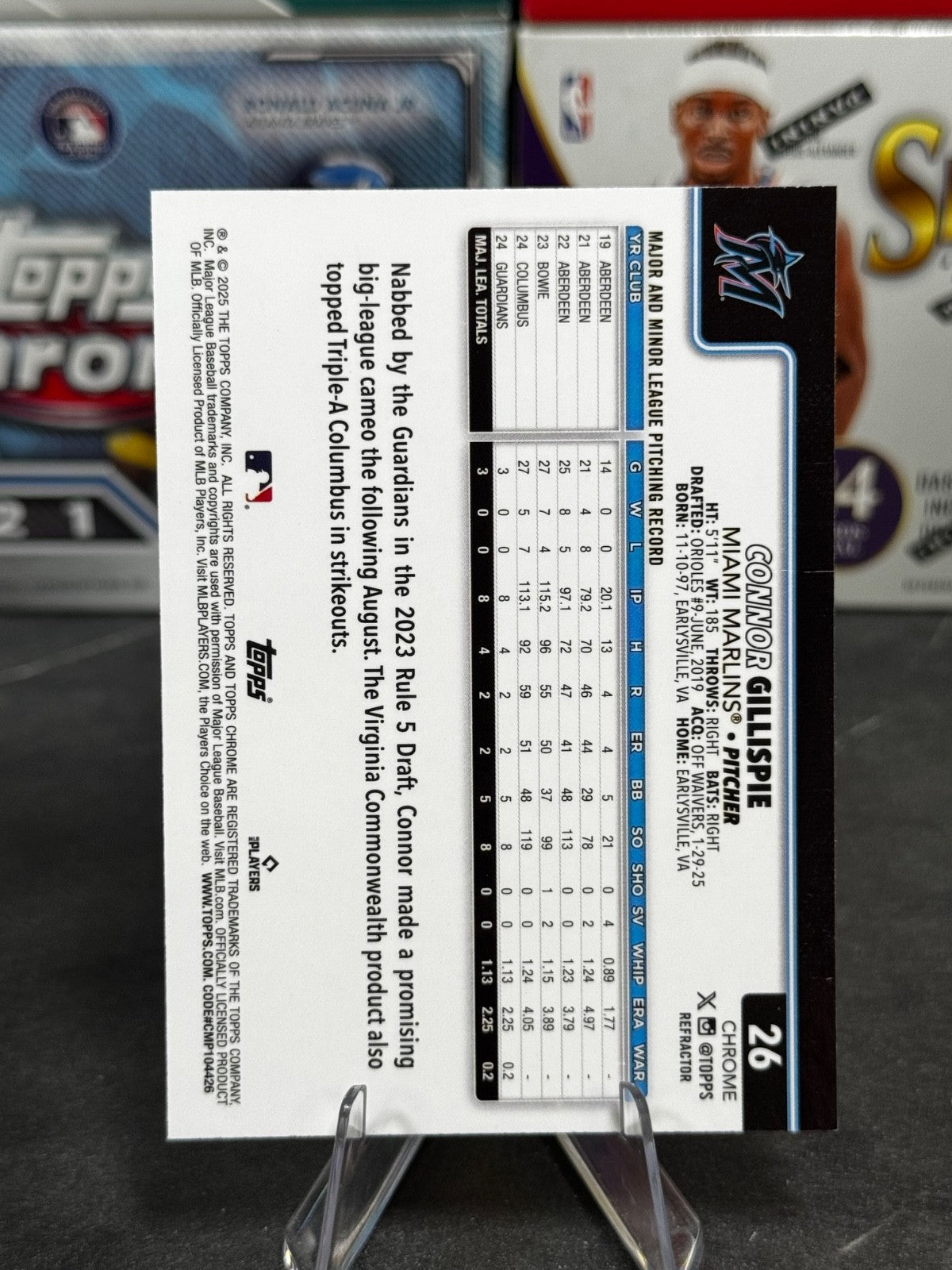2025 Topps Chrome - #26 Connor Gillispie Refractor