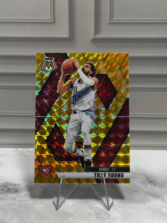 2024-25 Panini Mosaic - Trae Young #8 Reactive Yellow Mosaic Prizm