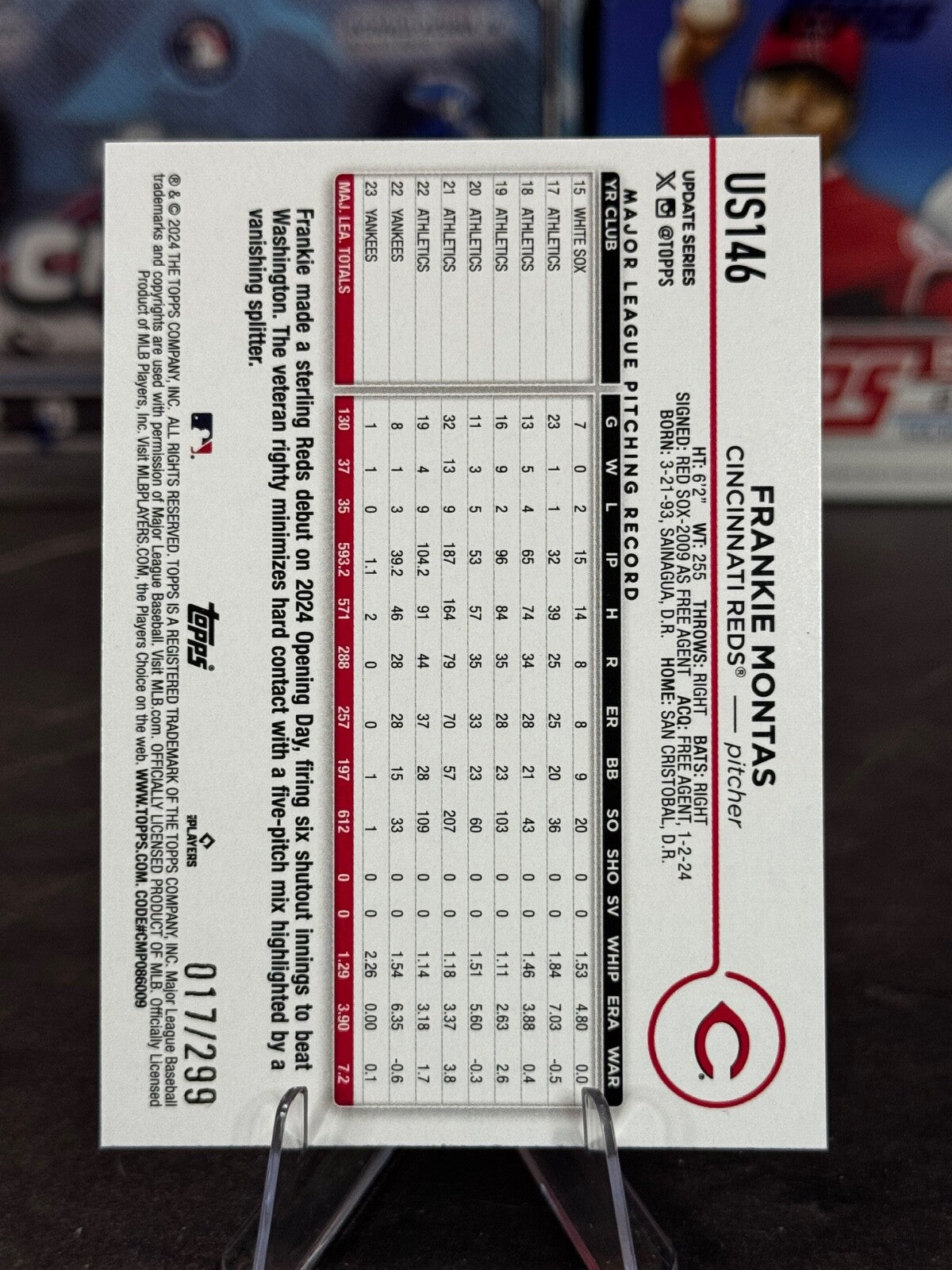 2024 Topps Update Series - Frankie Montas #US146 Orange Crackle Foilboard /299