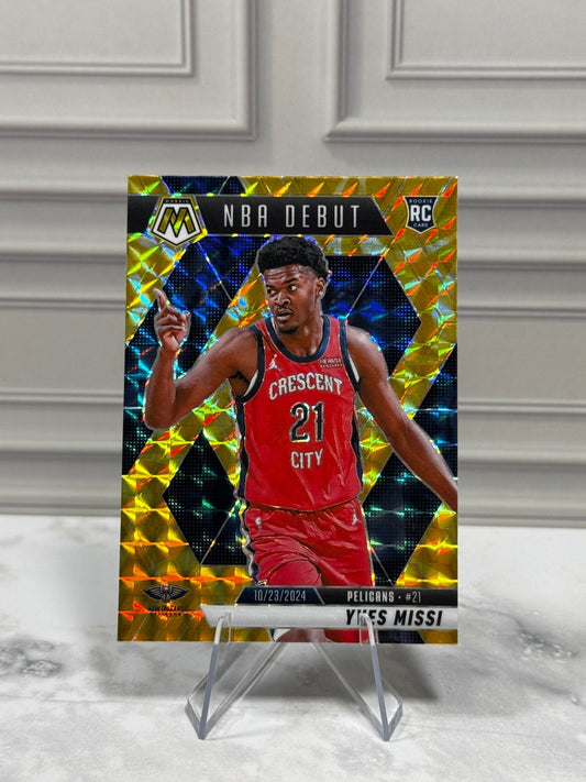 2024-25 Panini Mosaic - NBA Debut Yves Missi #255 Reactive Yellow Prizm (RC)