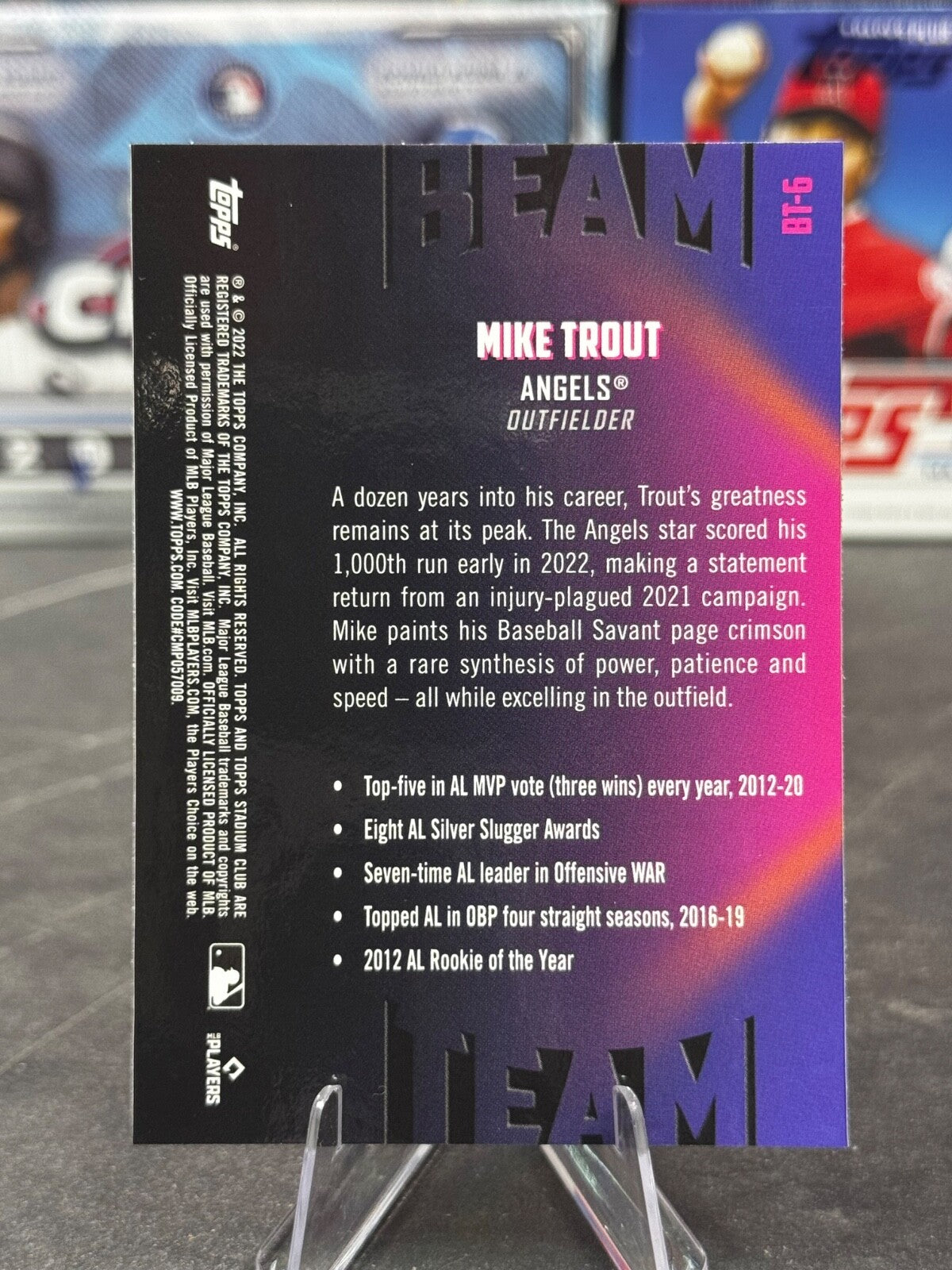 2022 Topps Stadium Club Chrome - Beam Team Mike Trout #BT-6