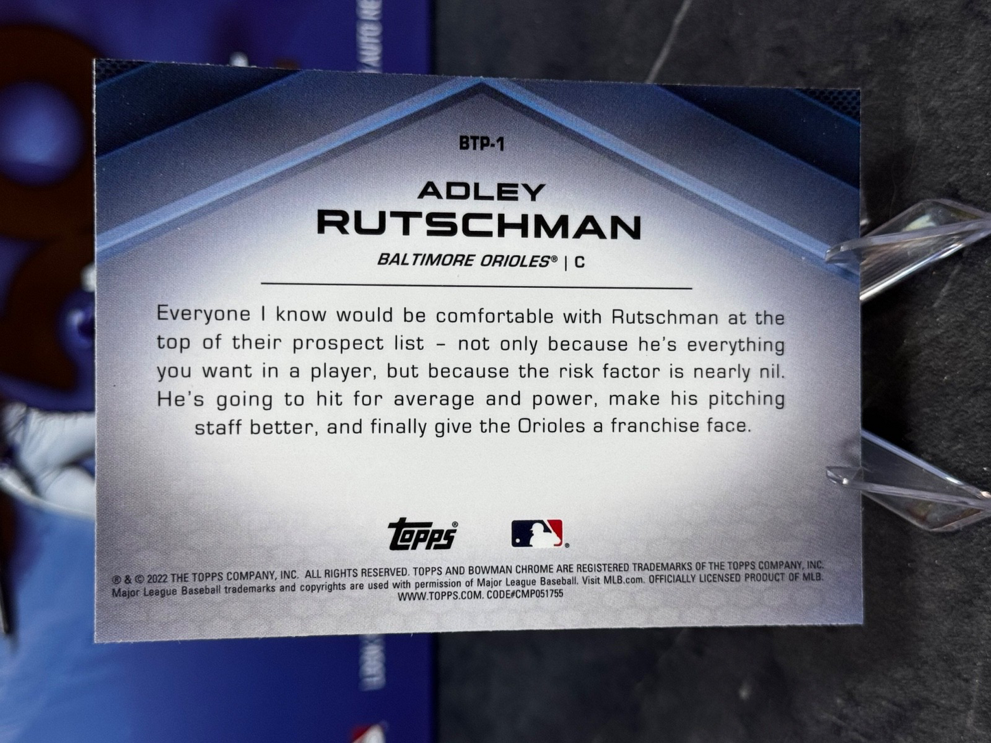 2022 Bowman Chrome - Top 100 Adley Rutschman #BTP-1