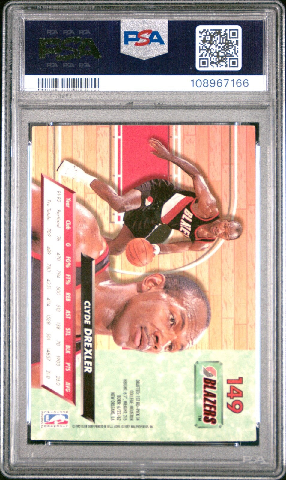 1992 Fleer Ultra - #149 Clyde Drexler PSA 8