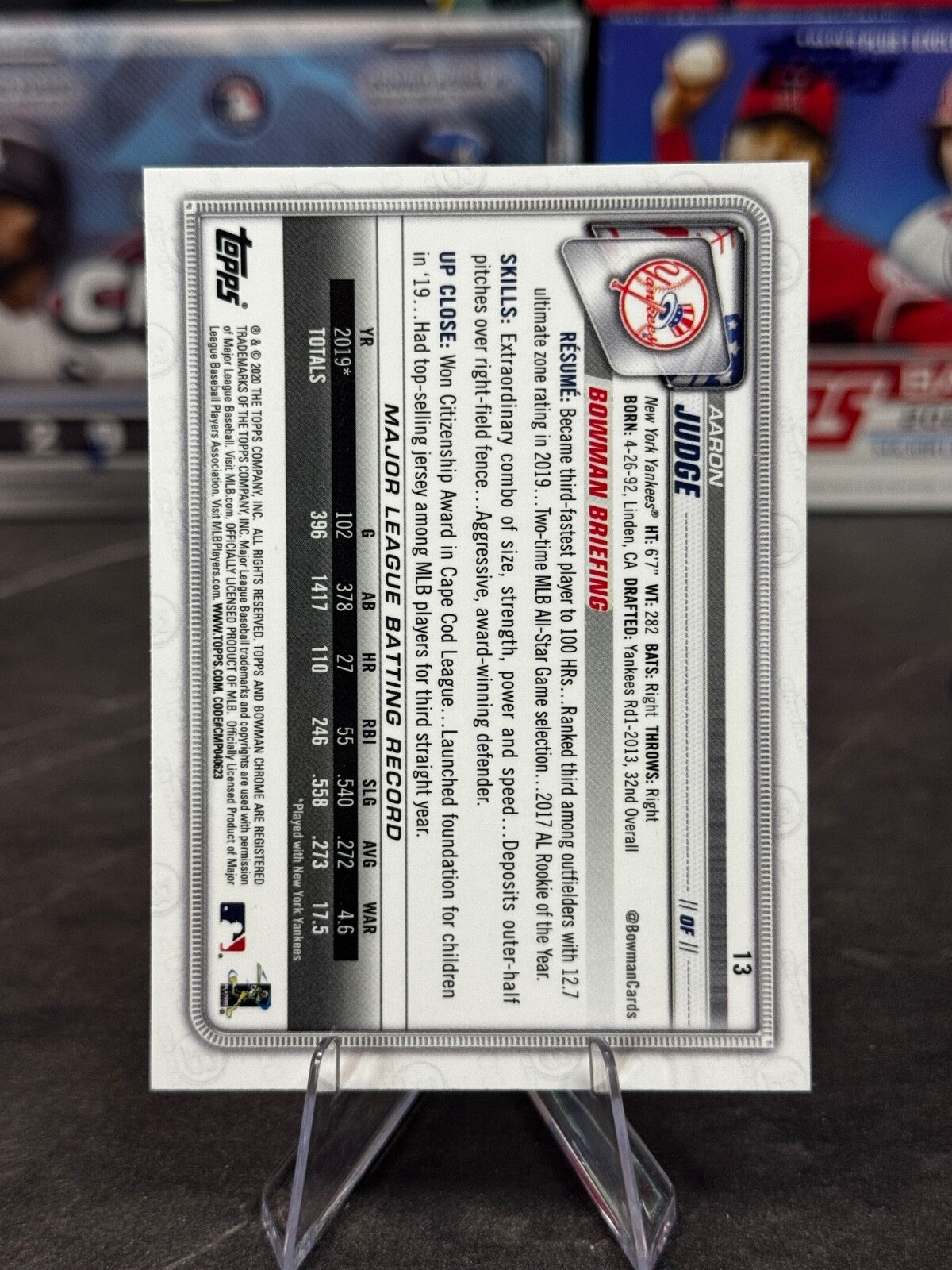 2020 Bowman Chrome - Aaron Judge #13