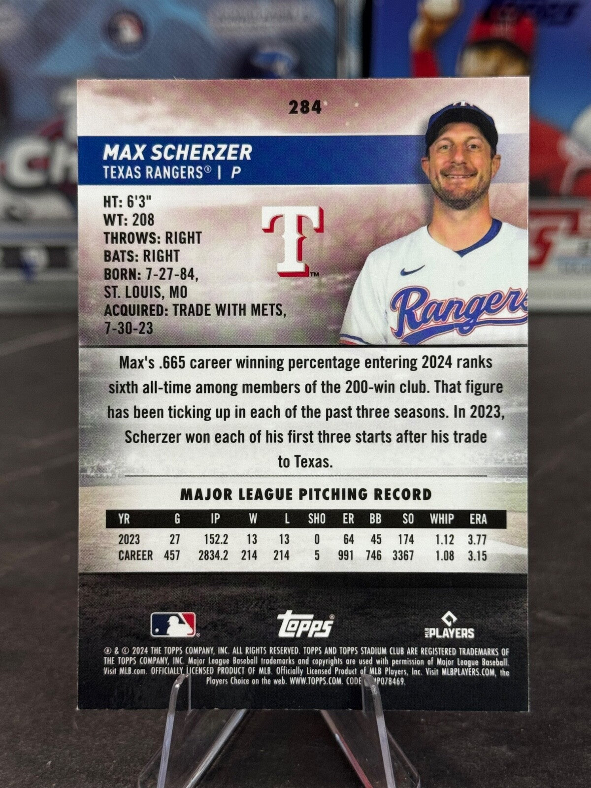 2024 Topps Stadium Club - Max Scherzer #284 Chrome