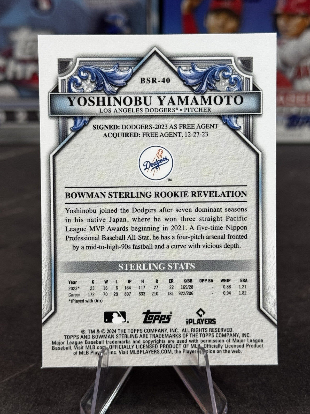 2024 Bowman Sterling - Yoshinobu Yamamoto Rookie (RC) Dodgers #BSR-40